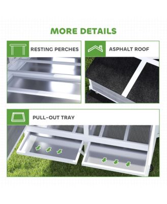 59" Chicken Coop, Chicken Tractor with Wheels, Nesting Boxes,