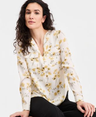 Women's V-Neck Half-Placket Top