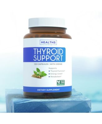 Thyroid Support Capsules, Hypothyroidism Supplement for Women and for Men, Health's Harmony, 120ct