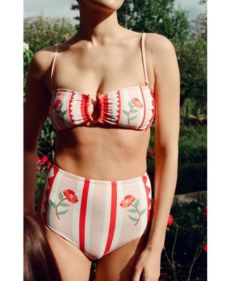 Women's Jungle Rose Reversible Square Bandeau Top