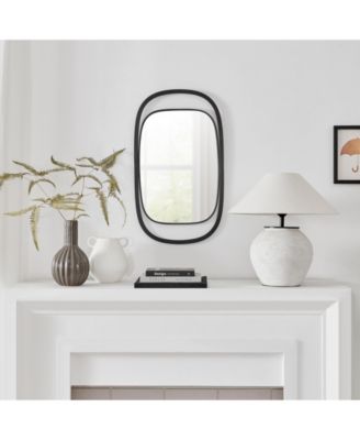 Sonya 29.6-inch Contemporary Rectangular Wall Mirror with Black Iron Frame