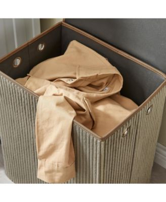 Collapsible Corduroy Laundry Hamper Storage