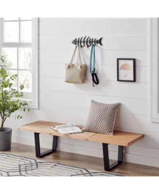 Fishbone Decorative Wall Sculpture Utility Hook Unit with 4 Hooks