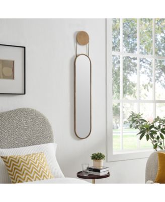 Antique Brass Oval Wall Mirror - Horizontal or Vertical Wall Mount