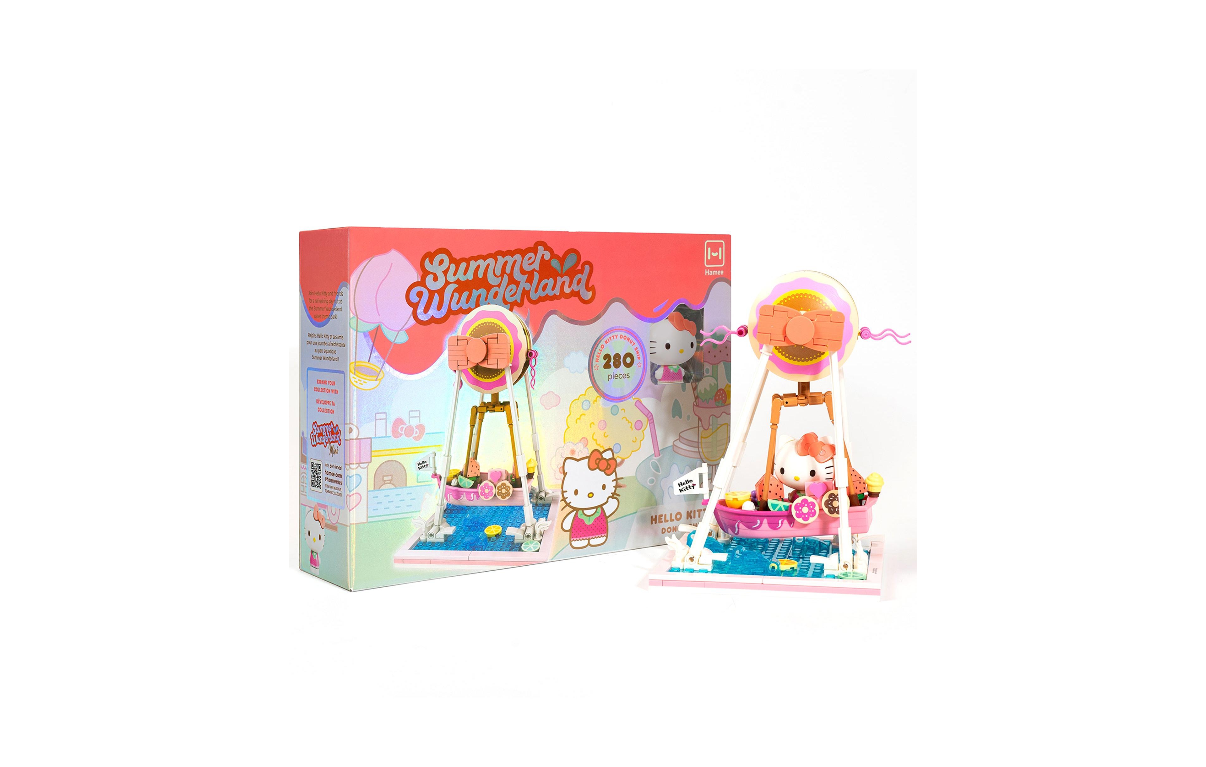 Hamee Sanrio Hello Kitty and Friends Summer Wunderland Water Theme Park Building Block Set Fan Gift, Party Favor, Stress Relief, Collectible Toy