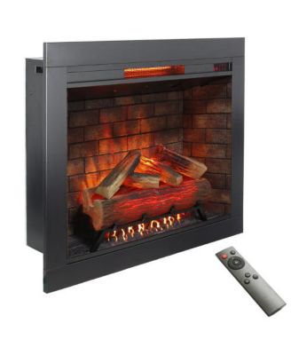 33 inch Infrared Electric Fireplace with Removable Trim kit Insert, Touch Panel Home Decor Heater, Smokeless Firebox With Fire Crackling Sound