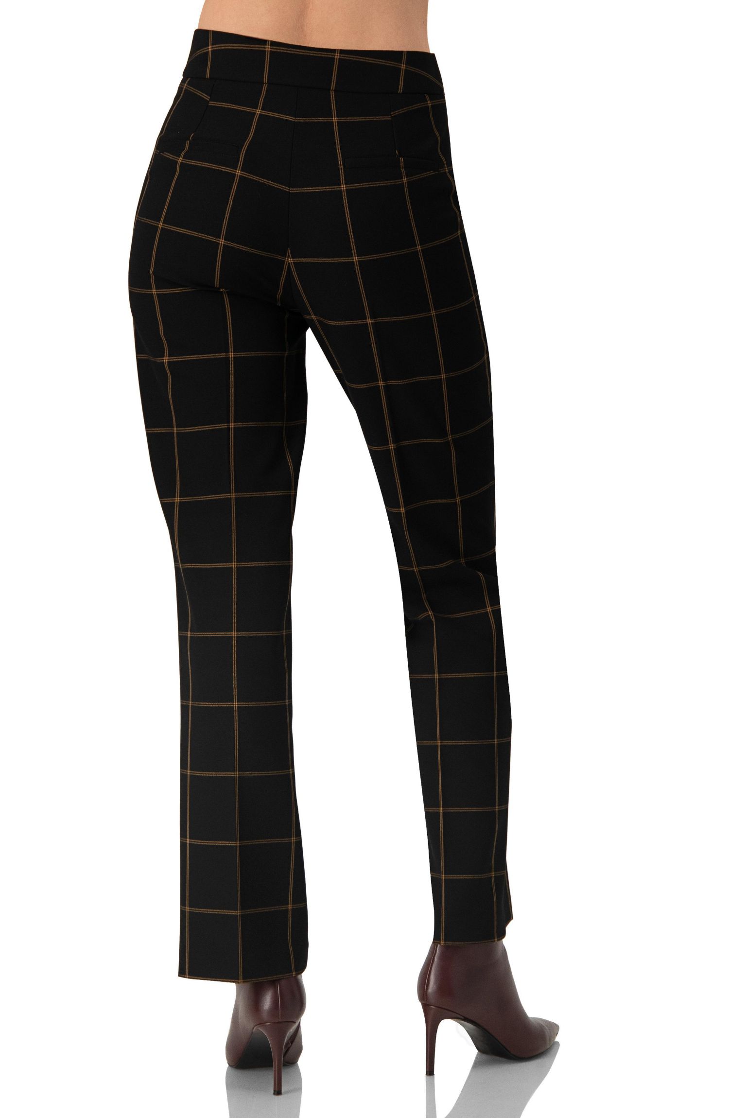 Women's Black Tailored Straight-Leg Trousers