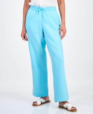 Petite 100% Linen Drawstring Pants, Created for Macy's