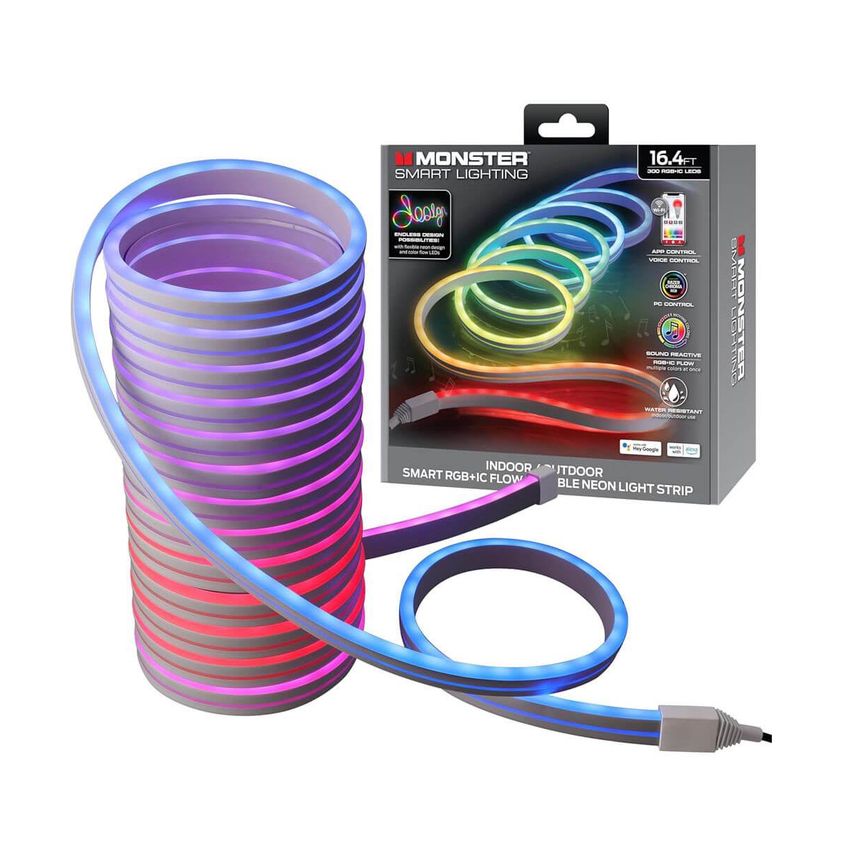 Monster Cable Rgb+Ic Flexible Neon Outdoor Led Smart Light Strip – 16.4 Ft