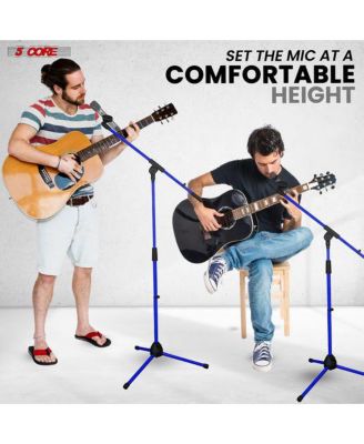Tripod Mic Stand Heavy Duty Height Adjustable Floor Microphone Boom Arm Pedestal Para Microfono for Singing On Stage Studio - MS 080 D-BLU 4PCS