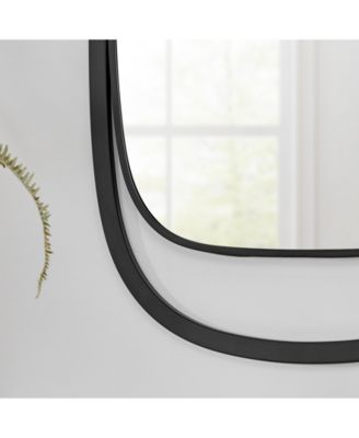 Sonya 29.6-inch Contemporary Rectangular Wall Mirror with Black Iron Frame