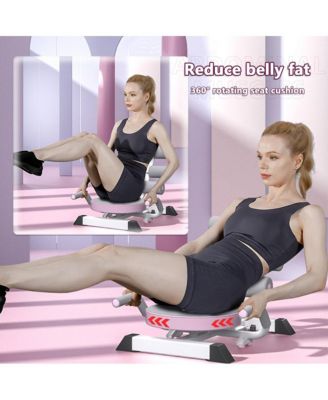 Foldable Ab Machine with Twisting & Crunching, Core Trainer with Adjustable Height and Back Support