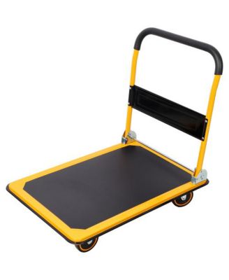 Foldable Platform Push Hand Truck Cart, 880 lbs. Weight Capacity, 2 Swivel Brake Wheels