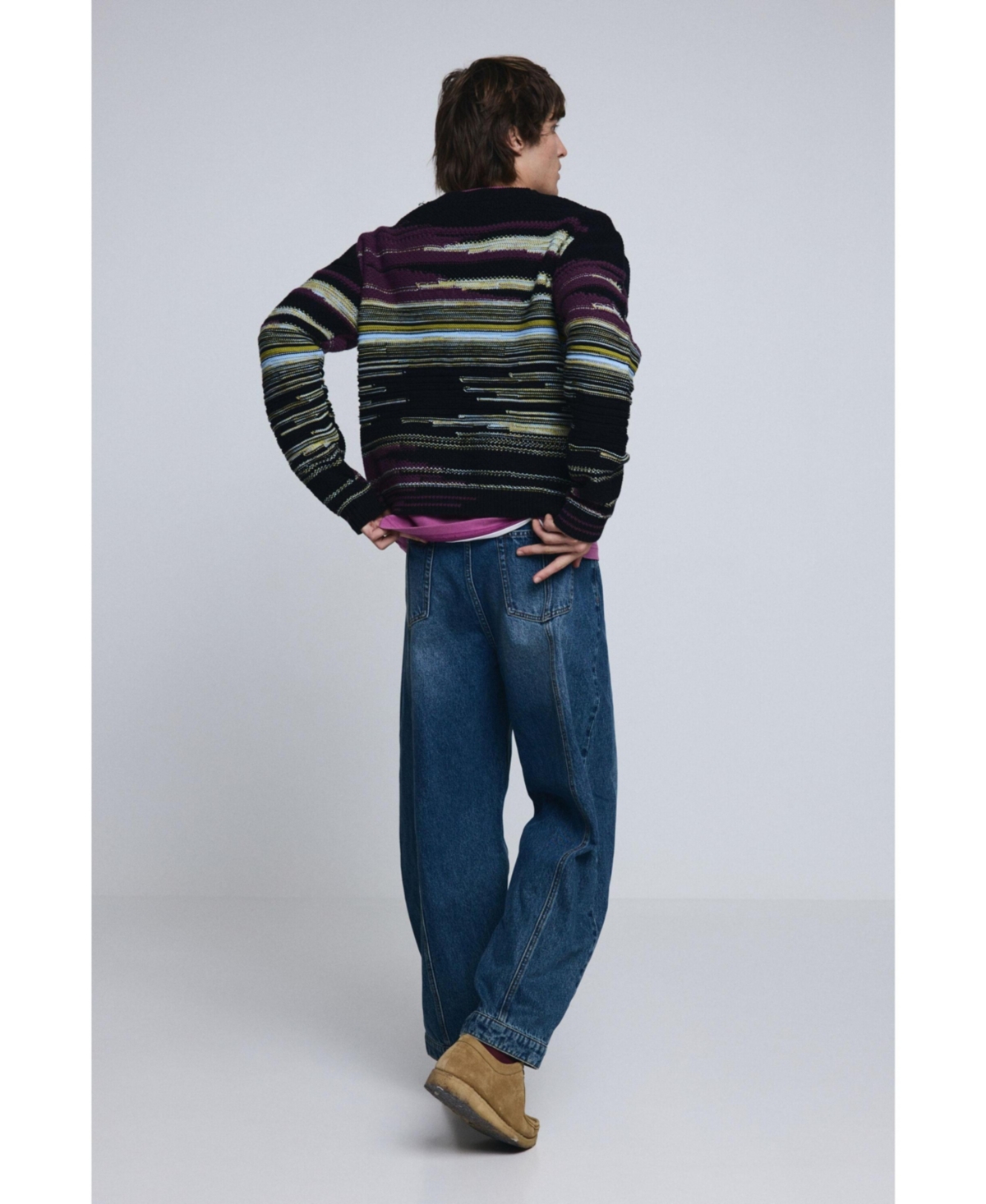 Desigual Men's Striped cardigan sweater