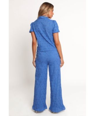 Women's Katya Embroidered Pants - Cobalt