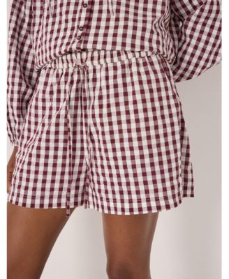 Women's Ernie Gathered Gingham Beach Short