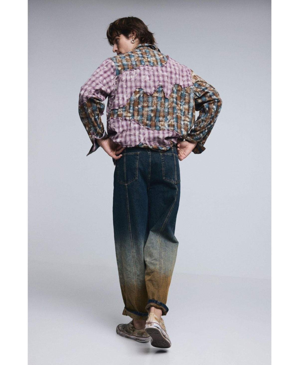 Desigual Men's Long-sleeved checked patch shirt