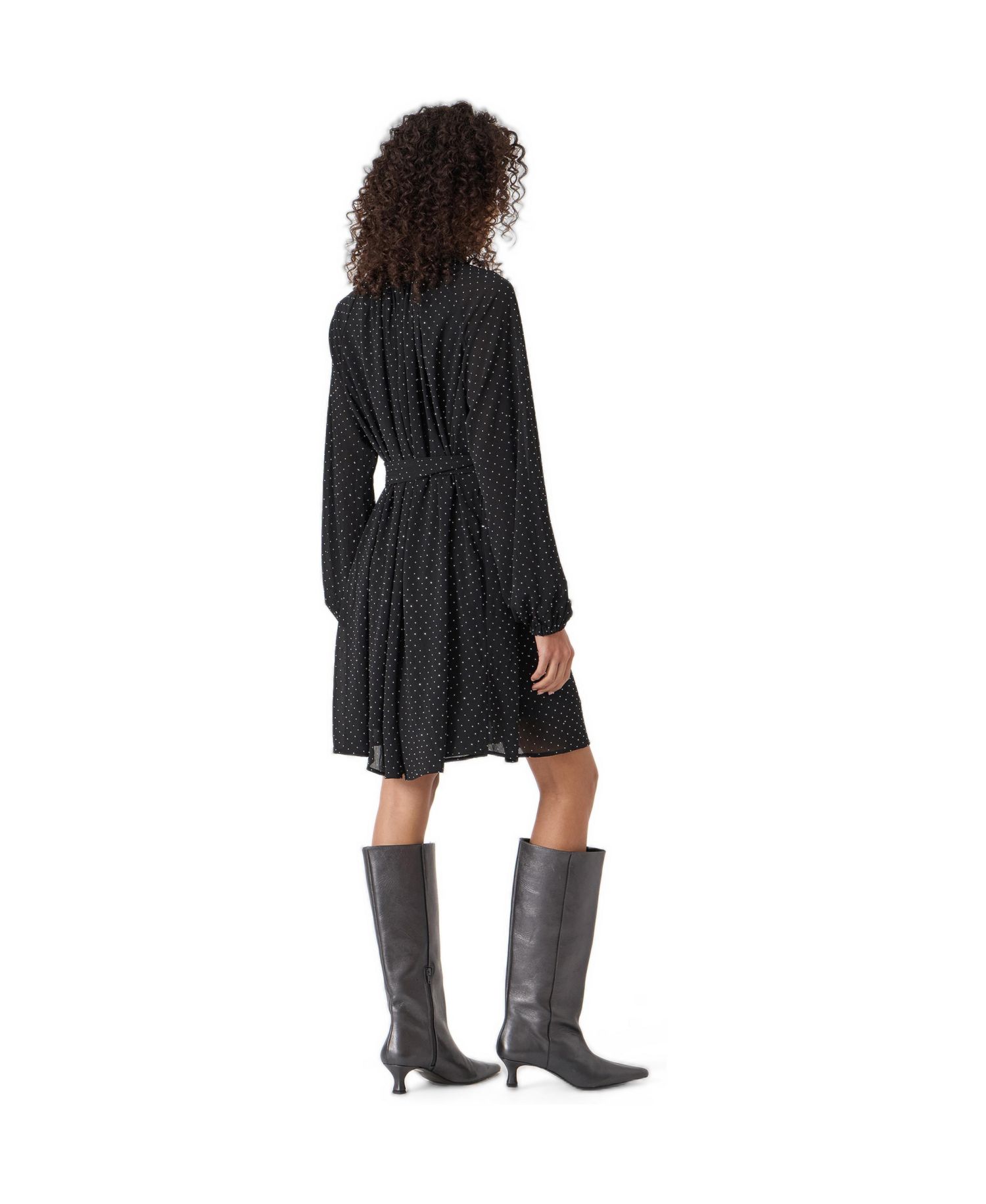 Women's Diamante Gathered Neck Mini Dress