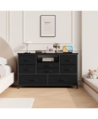 8-Drawer Dresser TV Stand with RGB LED Lighting & Power Outlet, 2 USB Ports