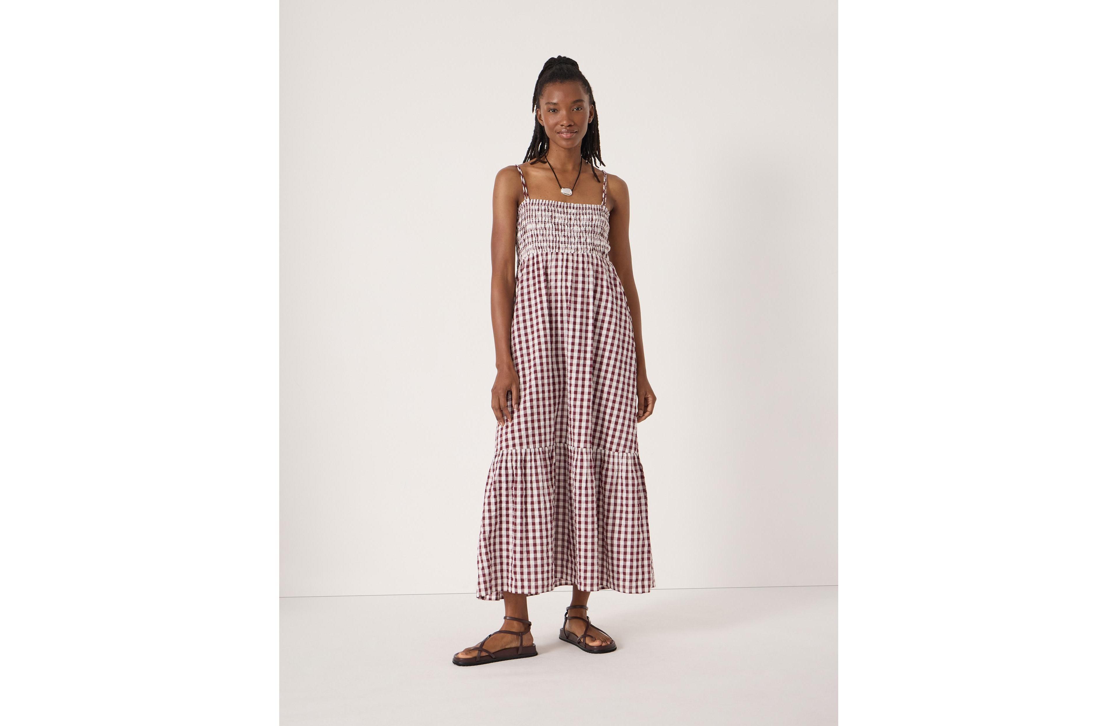 Hush Women's Leni Shirred Gingham Beach Dress