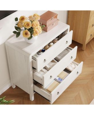 3-Drawer Modern Bedroom Dresser Chest Closet Storage Cabinet Organizer for Bedroom, Living Room, Hallway, Office, White