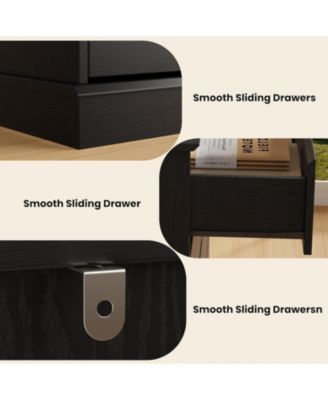 Black 8-Drawer Dresser, Deep Drawers, Large Double Chest for Closet, Wide Top, Living Room, Hallway, Kids Room