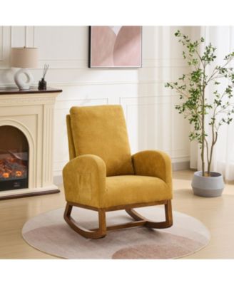  Rocking Glider Chair with High Back & Pocket