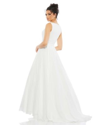 Women's V-Neck Layered Tulle Chiffon Ball Gown