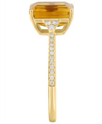 Madeira Citrine (2-5/8 ct. t.w.) and Diamond (1/8 ct. t.w.) Ring in 14k Yellow Gold