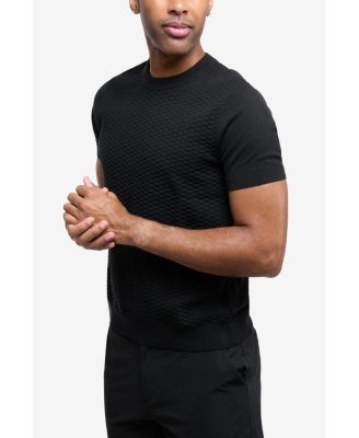 Men's Crew Rib Neck Checkered Sweater