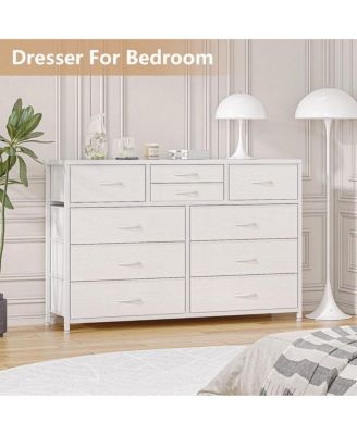 10-Drawer Modern Fabric Dresser for Bedroom, Large Storage Chest, 45" TV Stand, Living Room, Hallway Organizer