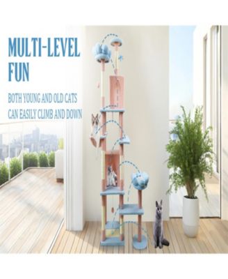 71'' Cat Tree with large condo removable flower cushion