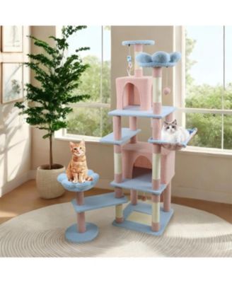 71'' Cat Tree with large condo removable flower cushion