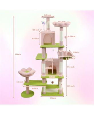 71'' Cat Tree with large condo removable flower cushion