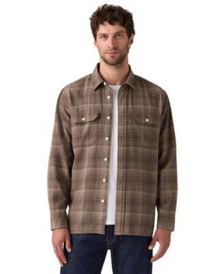 Men's Relaxed-Fit Long-Sleeve Button-Front Worker Shirt