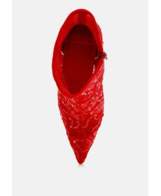 Womens Samia Sequin Lace Boots