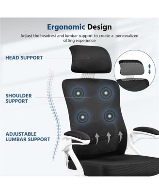 High Back Office Chair with 90° Flip-up Armrest