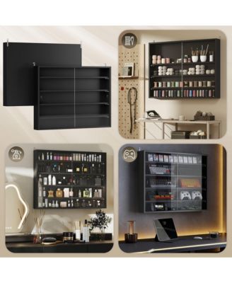 5-Tier Display Cabinet Glass Cabinet with 4 Adjustable Shelves