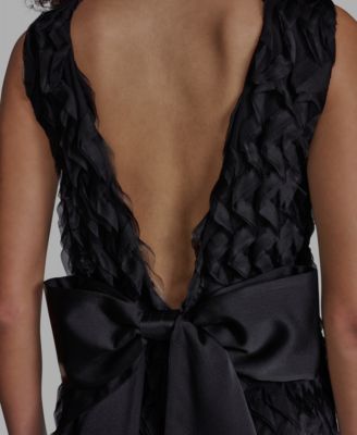 Women's Sleeveless A-Line Wavy Tulle Short Dress