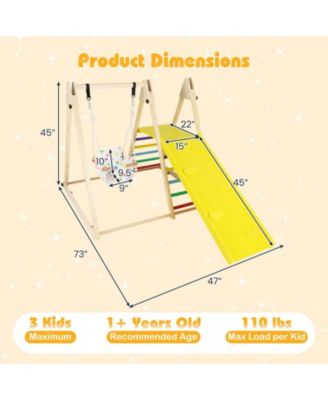 4-in-1 Indoor Jungle Gym with Baby Swing, Climber, Ladder and Resting Platform