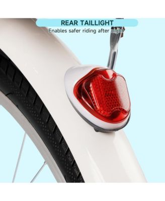 24-Inch Leisure Cruiser Bike with Low Step Frame, Passenger Seat & Removable Footrests