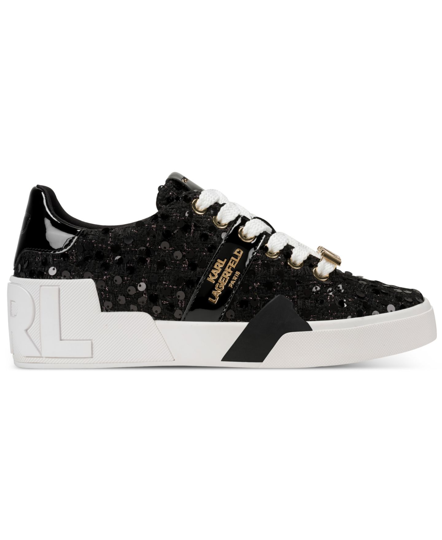Женские кроссовки KARL LAGERFELD PARIS Mablyn Lace-Up, цвет: Чёрный — фото 2