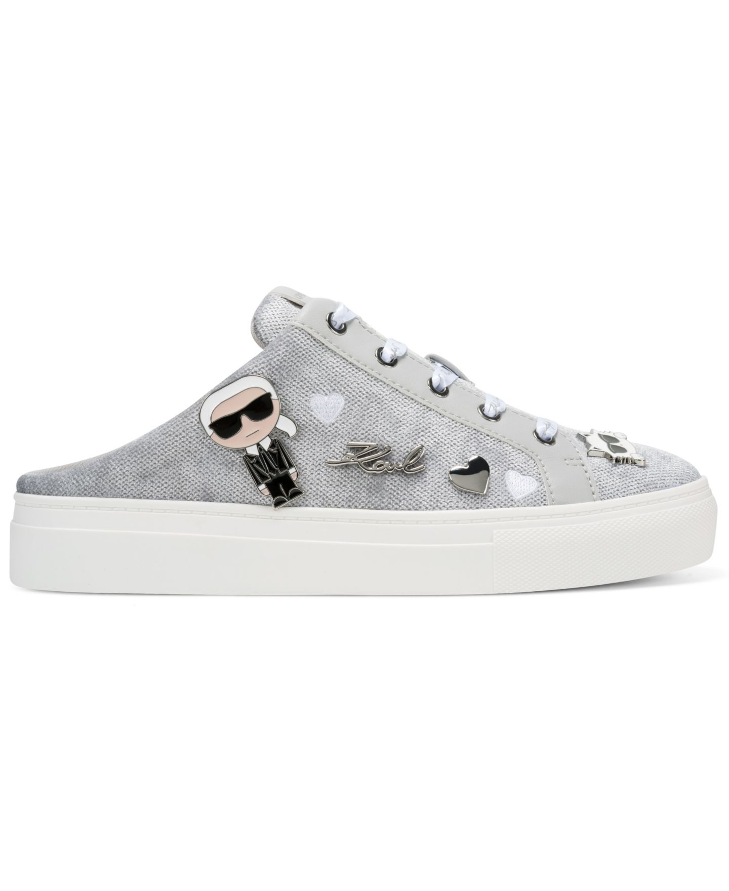 Женские кроссовки KARL LAGERFELD PARIS Cambria Slip-On Sneaker Mules, цвет: Серый — фото 2
