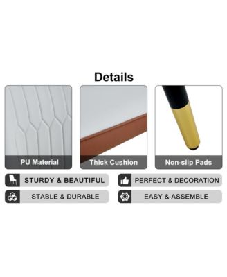 Modern Light Gray/Brown PU Leather Dining Chair - Set of 4