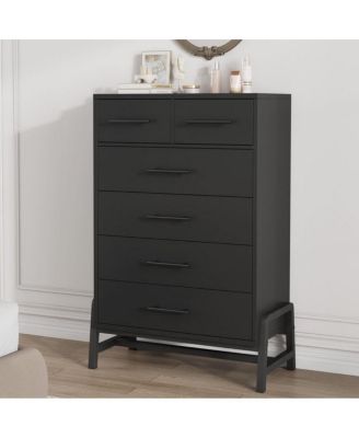 50.5 Inch Tall 5 Drawer Wood Freestanding Modern Dresser