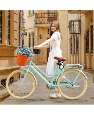 24-Inch Cruiser Bike with Low Step Frame, Comfort Passenger Seat & Footrests, Free Bottle Holder