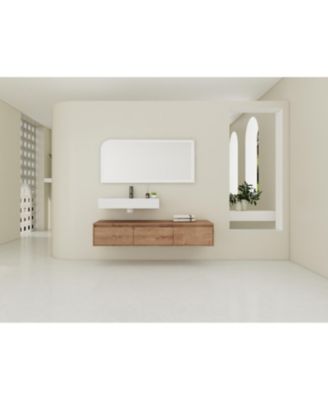 60" Wall-Mount Vanity, Resin Sink, Soft Close Drawer