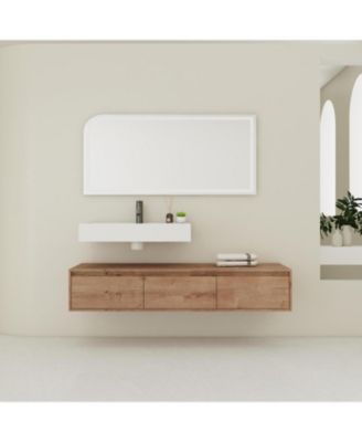 60" Wall-Mount Vanity, Resin Sink, Soft Close Drawer