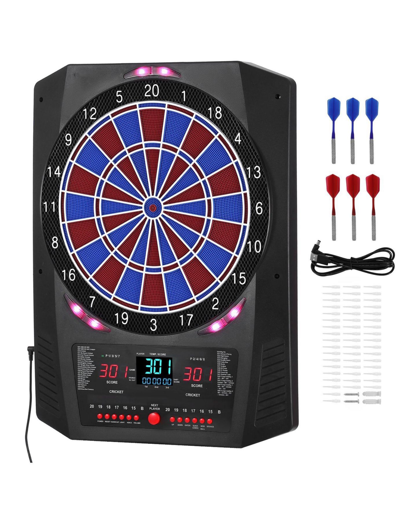 Детская игрушка Mecale Electronic Soft Tip Dartboard with 45 Games, Ages 12+, цвет: Чёрный — фото 1