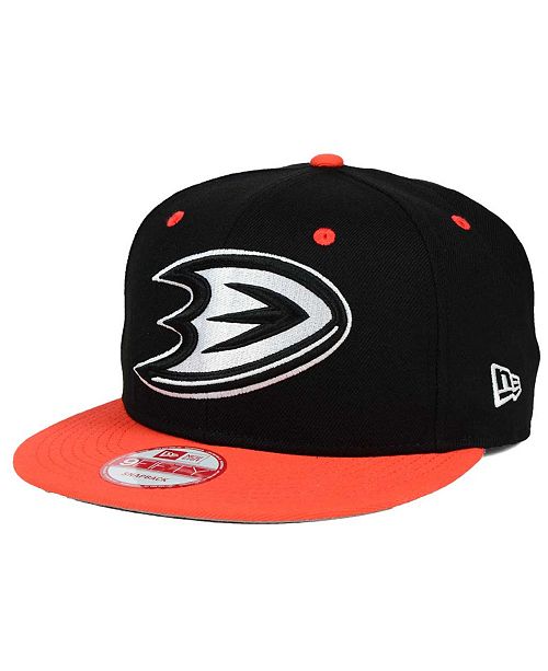 New Era Anaheim Ducks Black White Team Color 9FIFTY Snapback Cap
